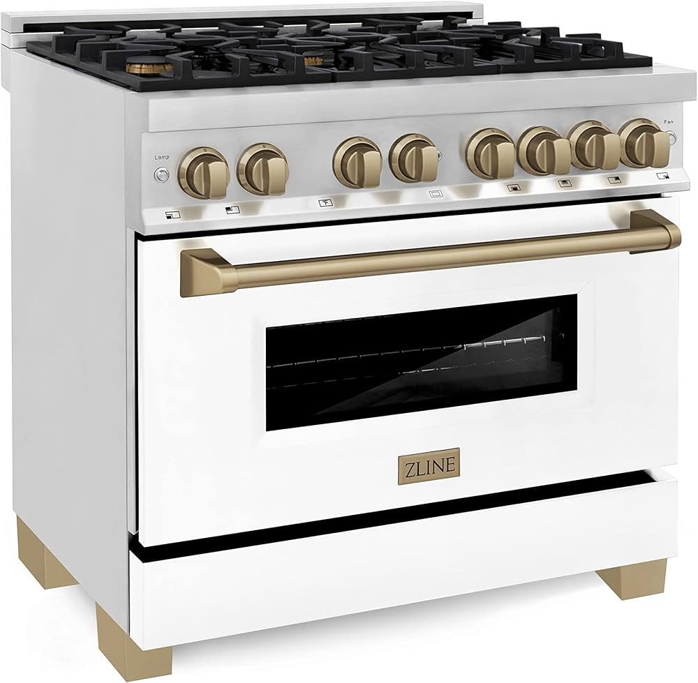 ZLINE Autograph Edition 36" 4.6 cu. ft. Dual Fuel Range with Gas Stove and Electric Oven in Stain... | Amazon (US)