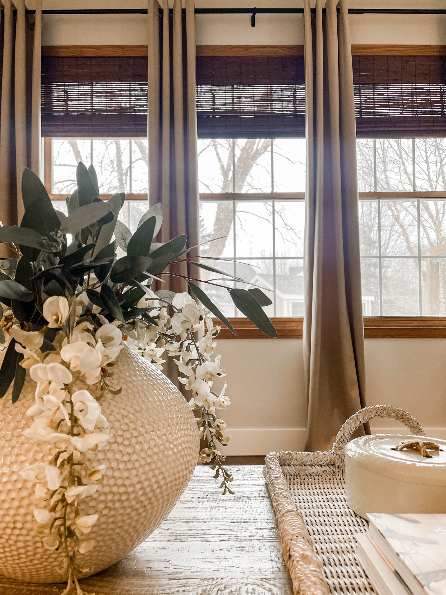 These soft velvet curtains and bamboo shades completes the look and feel of our living room!

#LTKFind #LTKhome #LTKfamily