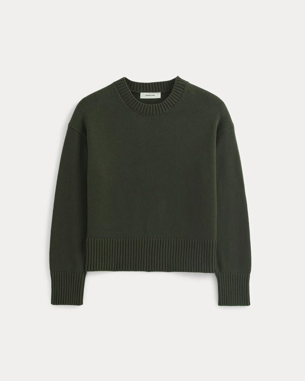 The Boxy Sweater in Everyday Cotton | Dark Green | Everlane