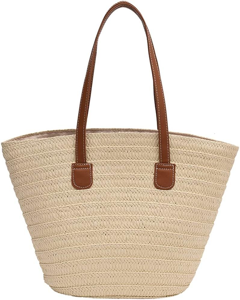 Juoxeepy Straw Bag for Women Summer Beach Bag Soft Woven Tote Bag Straw Purse Handmade Beach Bag ... | Amazon (US)