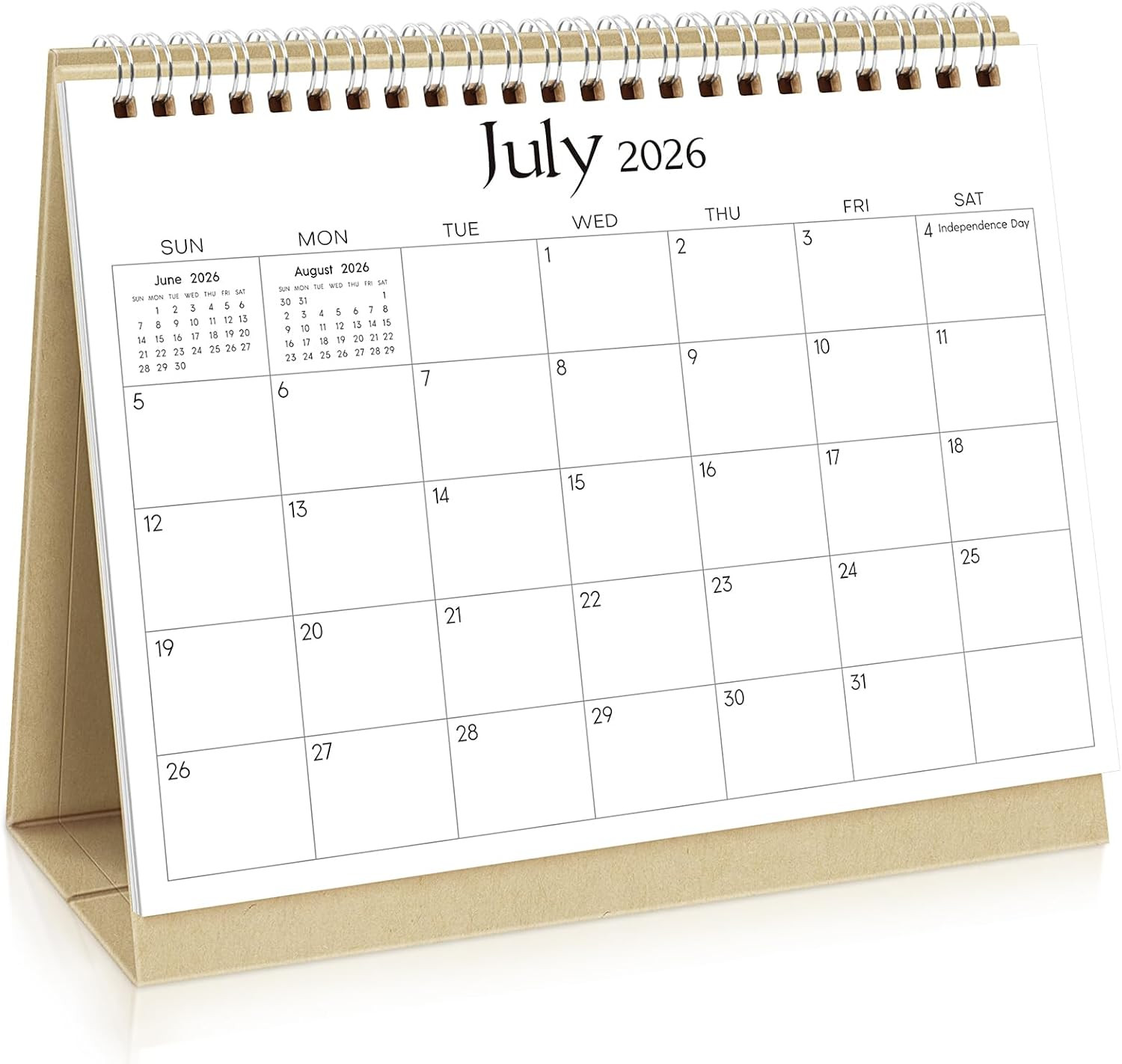 SKYDUE Small Desk Calendar 2026-2027, Jul. 2026 – Dec. 2027, 8.3" x 6.3", Black Minimalist Style, Double-Wire Binding, To-Do & Notes Sections, with 280 Planner Stickers | Amazon (US)