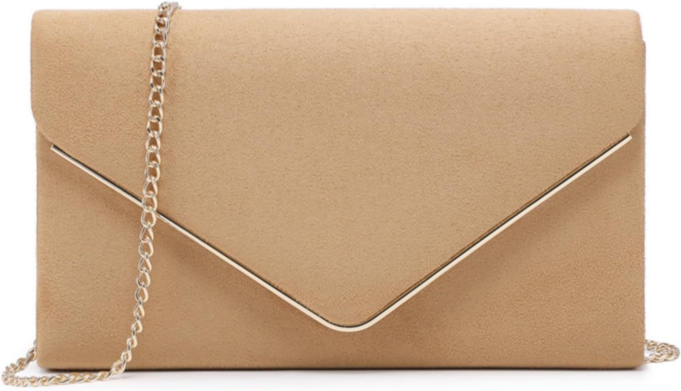 Women Faux Suede Evening Clutch Bags Formal Party Clutches Wedding Purses Cocktail Prom Clutches | Amazon (US)