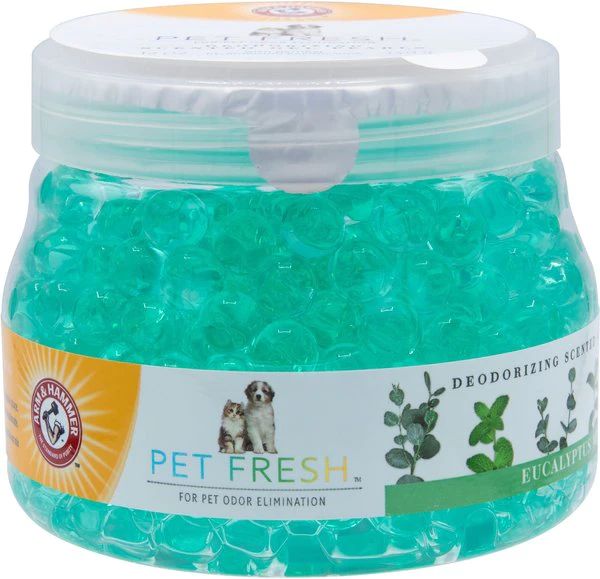 Arm & Hammer Products Pet Fresh Eucalyptus Mint Deodorizing Scented Gel Pearls, 12-oz jar | Chewy.com