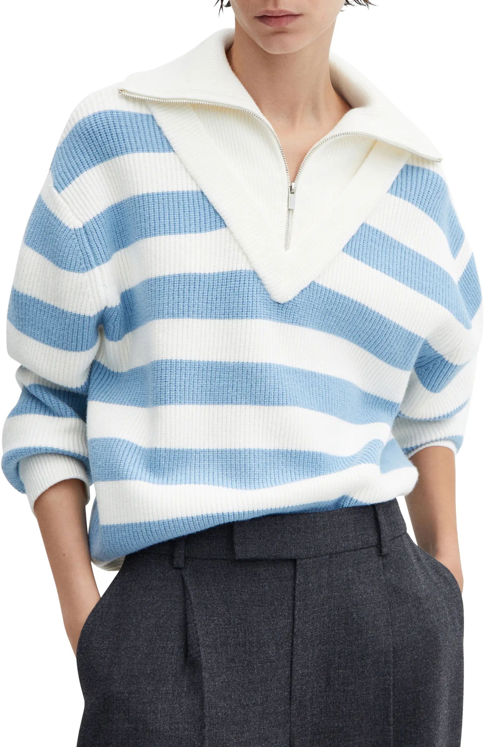 Stripe Rib Half Zip Sweater | Nordstrom