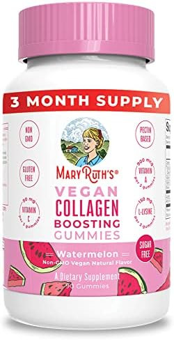 Vegan Collagen Boosting Gummies for Hair Skin & Nail Health by MaryRuth's | 3 Month Supply | Plan... | Amazon (US)