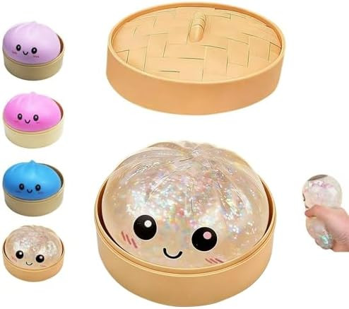 Dumpling Squishies Toy, Giant Glitter Dumpling, Colorful Dumplings Stress Balls Fidget Sensory To... | Amazon (US)