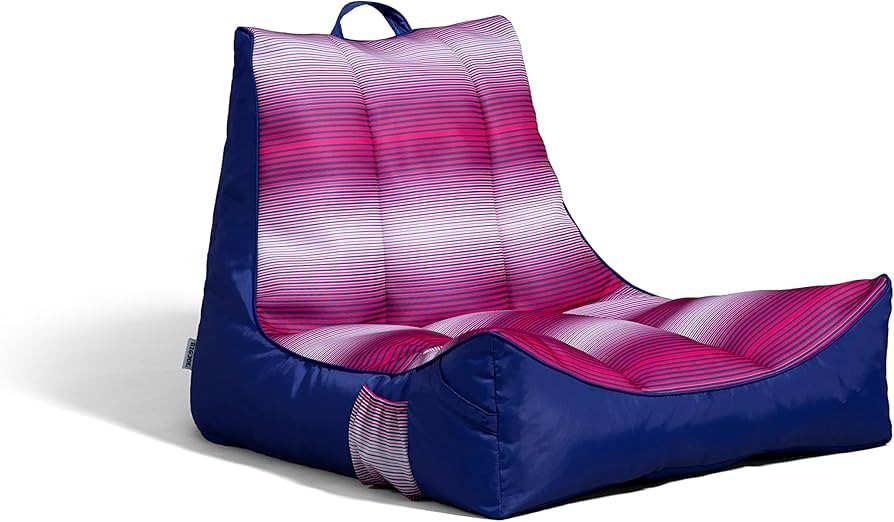 Big Joe Captain's Float No Inflation Needed Pool Lounger with Drink Holder, Faded Stripe Fuchsia ... | Amazon (US)