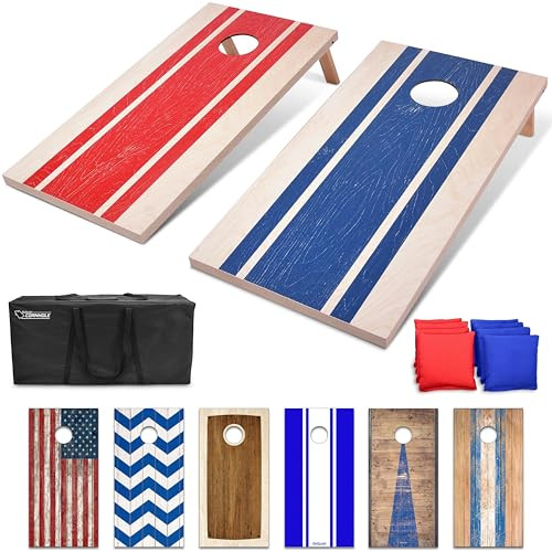 GoSports Classic Cornhole Set – Includes 8 Bean Bags, Travel Case and Game Rules (Choice of style) | Amazon (US)