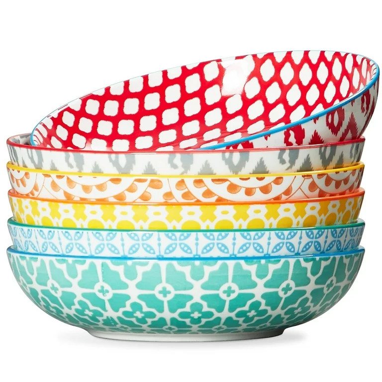 Contenpo Large Pasta Bowls, 36OZ Salad Bowls, Serving Bowls Set, Dishwasher microwave Safe, Set o... | Walmart (US)