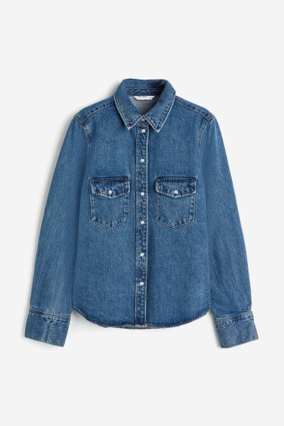 Denim Shirt - Denim blue - Ladies | H&M US | H&M (US + CA)