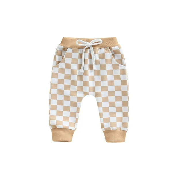 TheFound Autumn Baby Boys Girls Pants Casual Checkerboard Plaids Printed Tie-up Mid-waist Trouser... | Walmart (US)