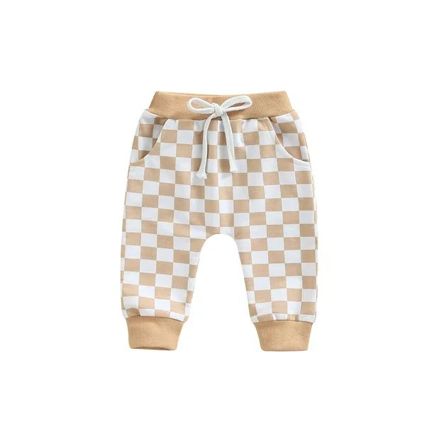 TheFound Autumn Baby Boys Girls Pants Casual Checkerboard Plaids Printed Tie-up Mid-waist Trouser... | Walmart (US)