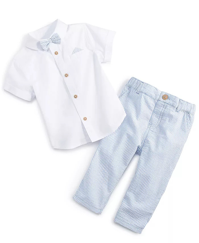 Baby Boys Seersucker Pants and Shirt, 2 Piece Set, Created for Macy's | Macys (US)