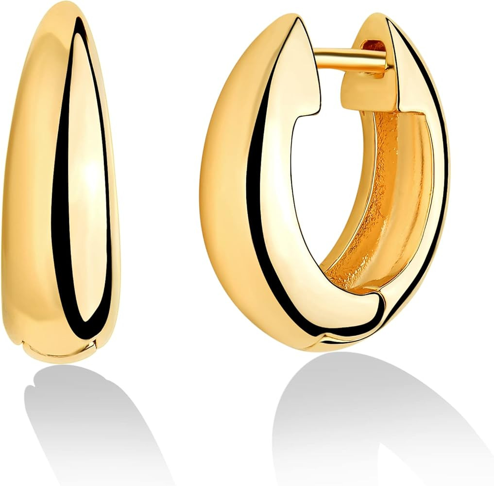 LOYATA Gold Huggie Hoop Earrings 14K Gold Plated Dainty Small Simple Hypoallergenic Jewelry Gift ... | Amazon (US)