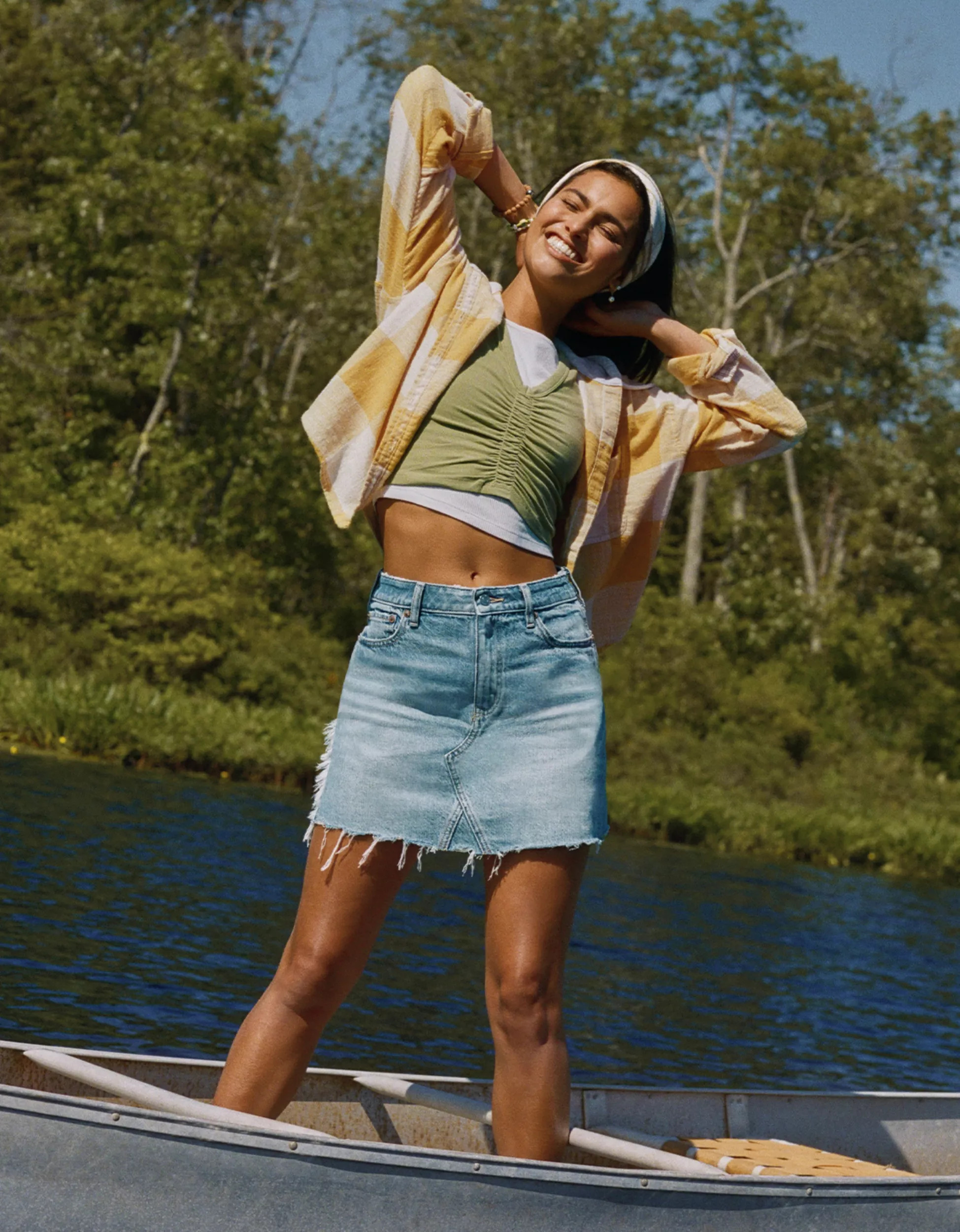 AE Denim A-Line Mini Skirt | American Eagle Outfitters (US & CA)