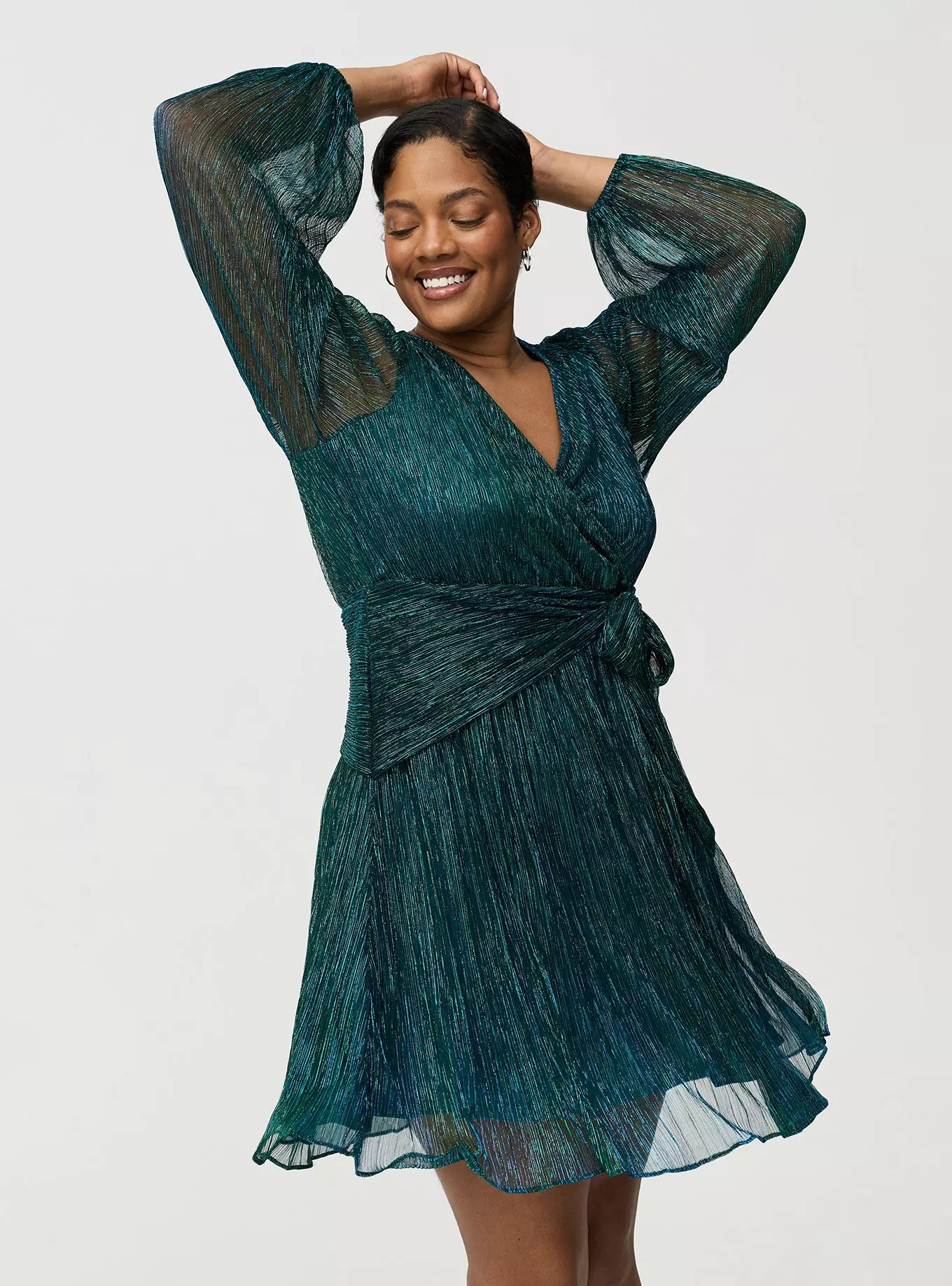 Surplice Tie Waist Mini Dress | Torrid (US & Canada)