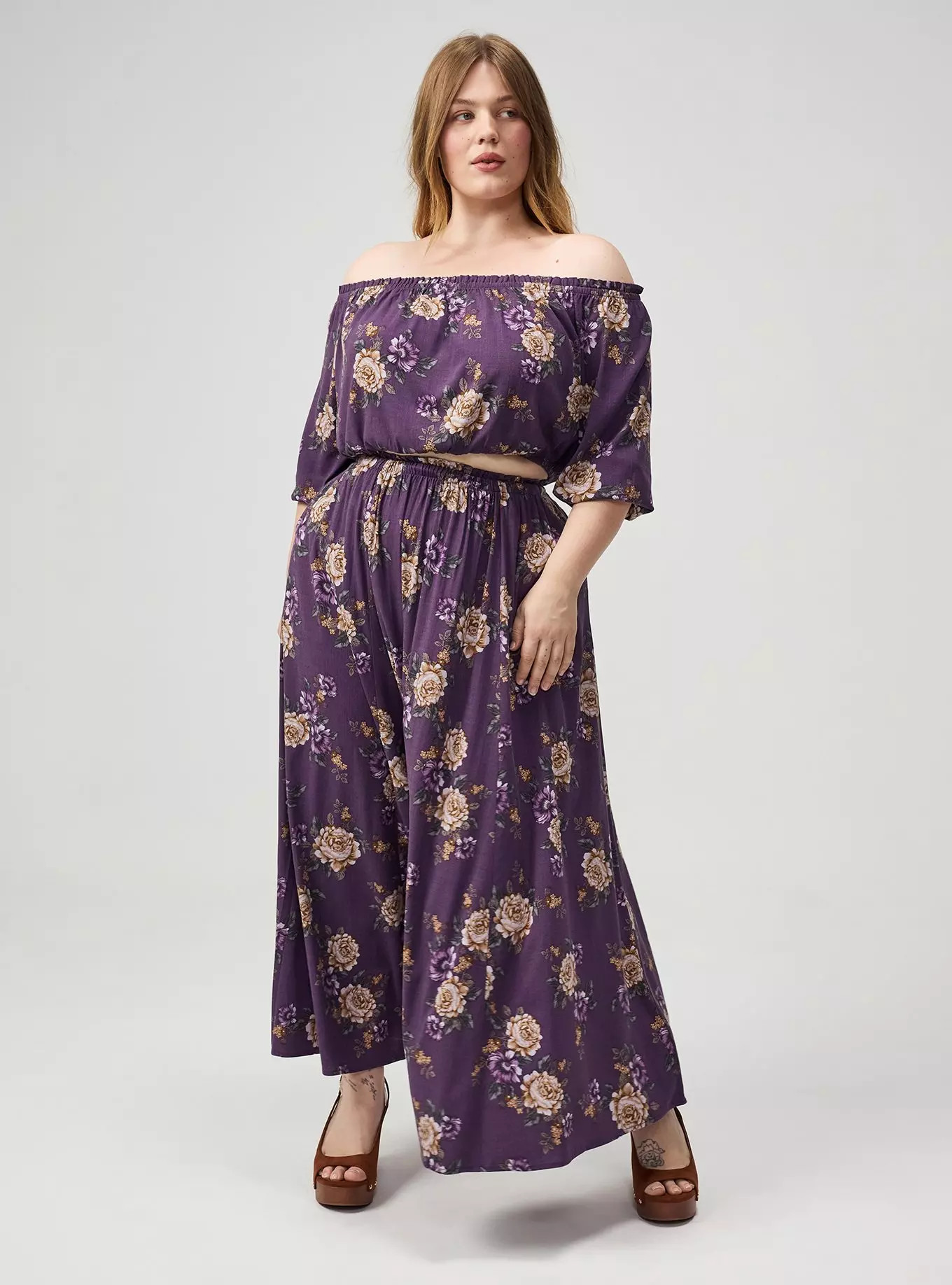 Off-Shoulder Maxi Skirt Set | Torrid (US & Canada)