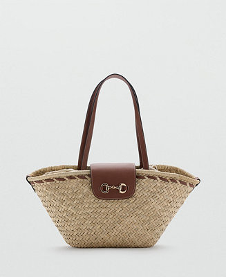 MANGOWomen's Medium Natural Fiber Basket Bag | Macy's