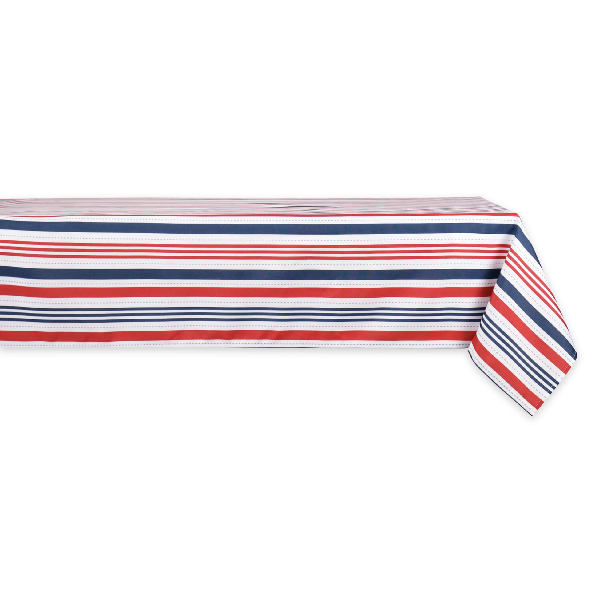 DII Patriotic Stripes Tabletop Collection, Stain Resistant & Waterproof, Tablecloth, 60x84, Red, ... | Amazon (US)