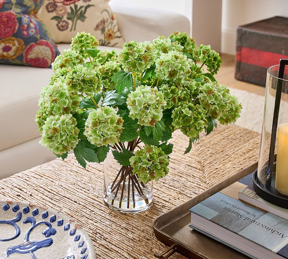 Faux Composed Green Snowball Arrangement | Pottery Barn (US)