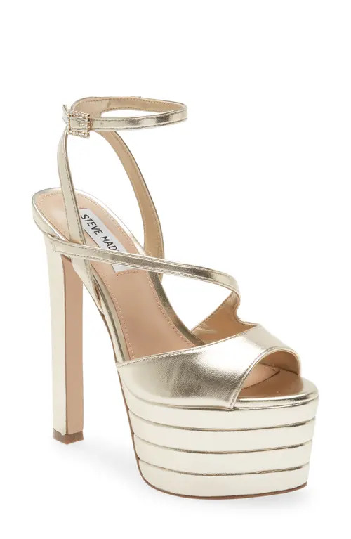 Steve Madden Larssa Platform Sandal in Gold at Nordstrom, Size 9.5 | Nordstrom