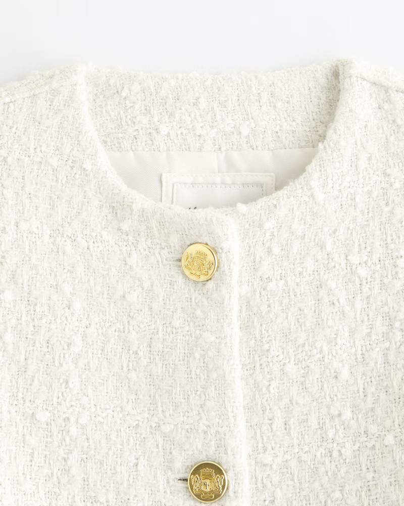 Collarless Tweed Jacket | Abercrombie & Fitch (US)