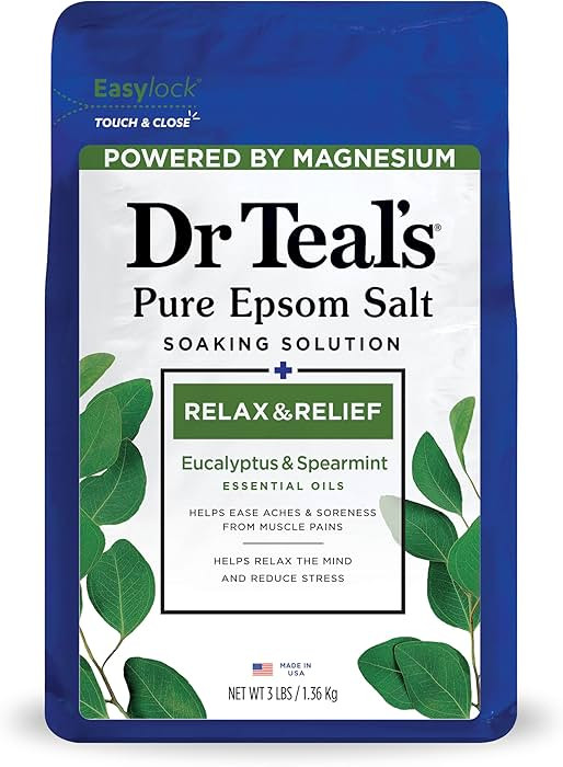 Dr Teal's Epsom Magnesium Salt Soak, Relax & Relief with Eucalyptus & Spearmint Essential Oils, 3... | Amazon (US)
