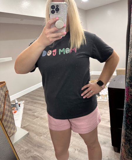 Casual ootd. Going to the equestrian center later today and it’s supposed to be hot! 
Wearing this cute dog mom tshirt from Callie Danielle with these new shorts I got from Hollister  

#LTKstyletip