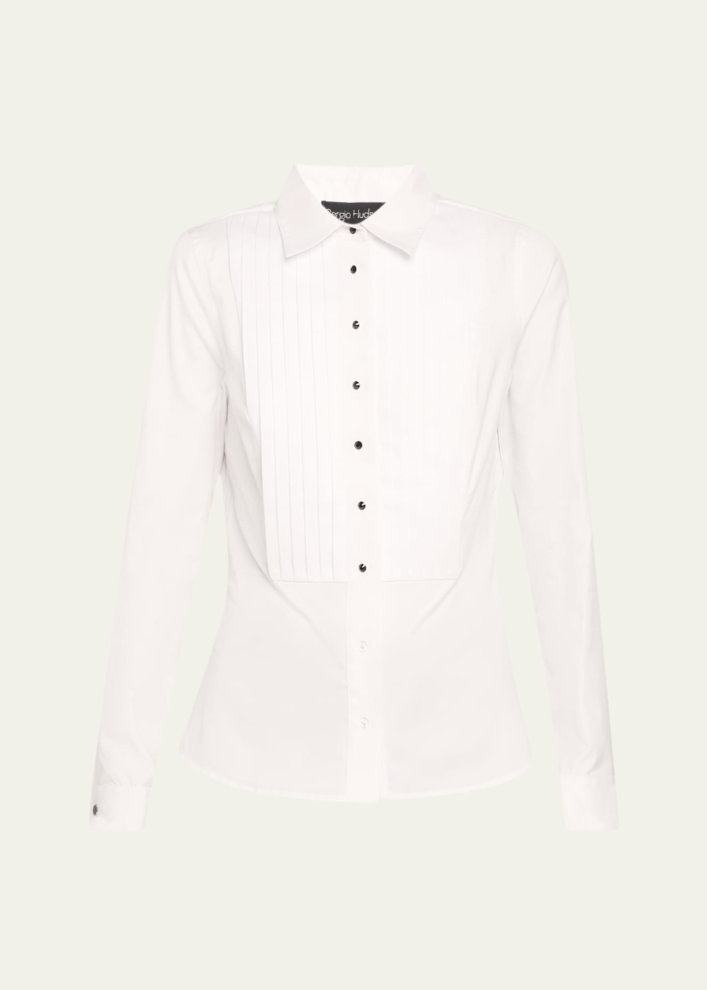 Sergio Hudson Pleated Bib Tuxedo Shirt | Bergdorf Goodman
