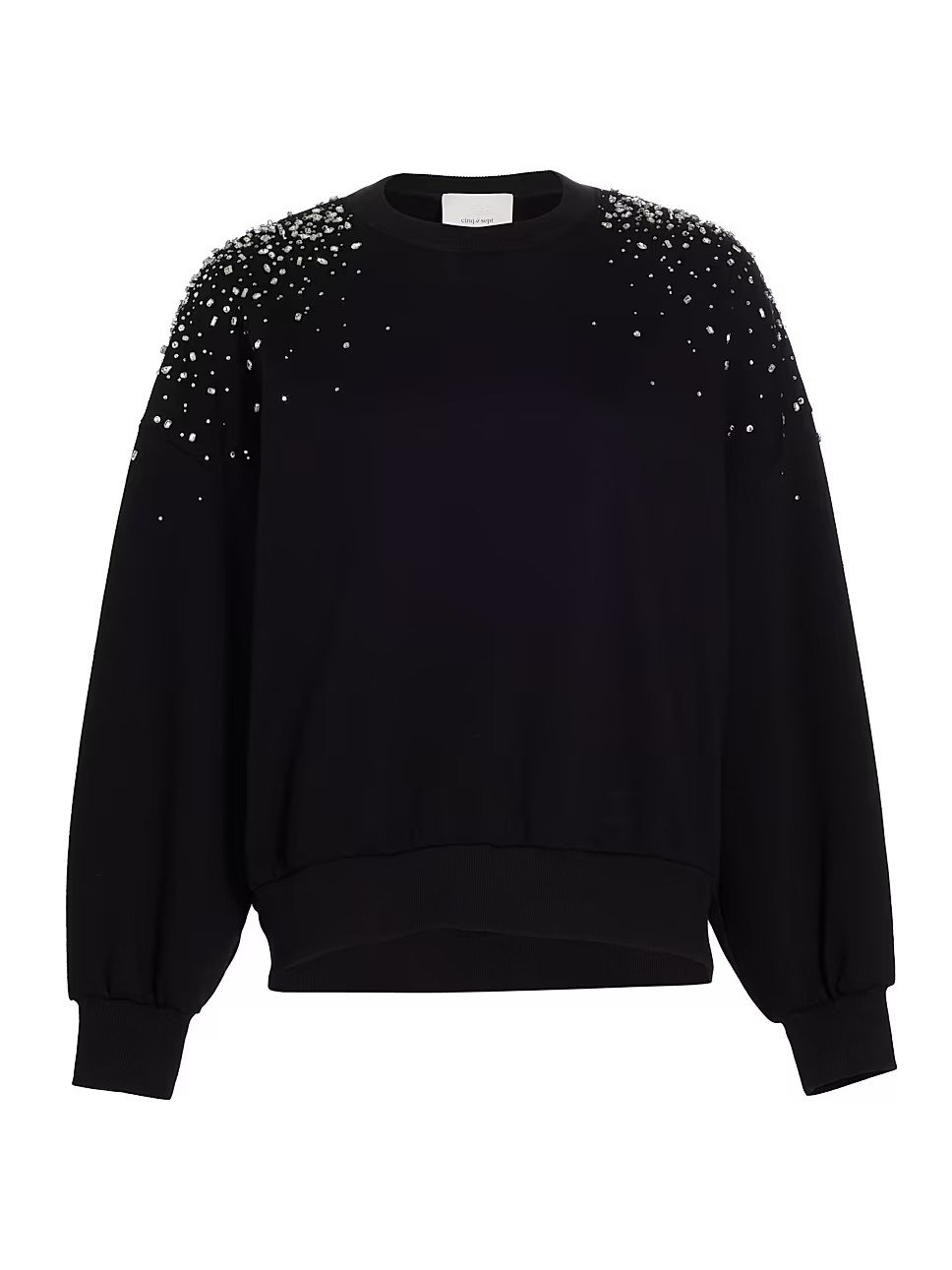 Brandy Crackle Rhinestone Cotton Pullover Sweatshirt | Saks Fifth Avenue