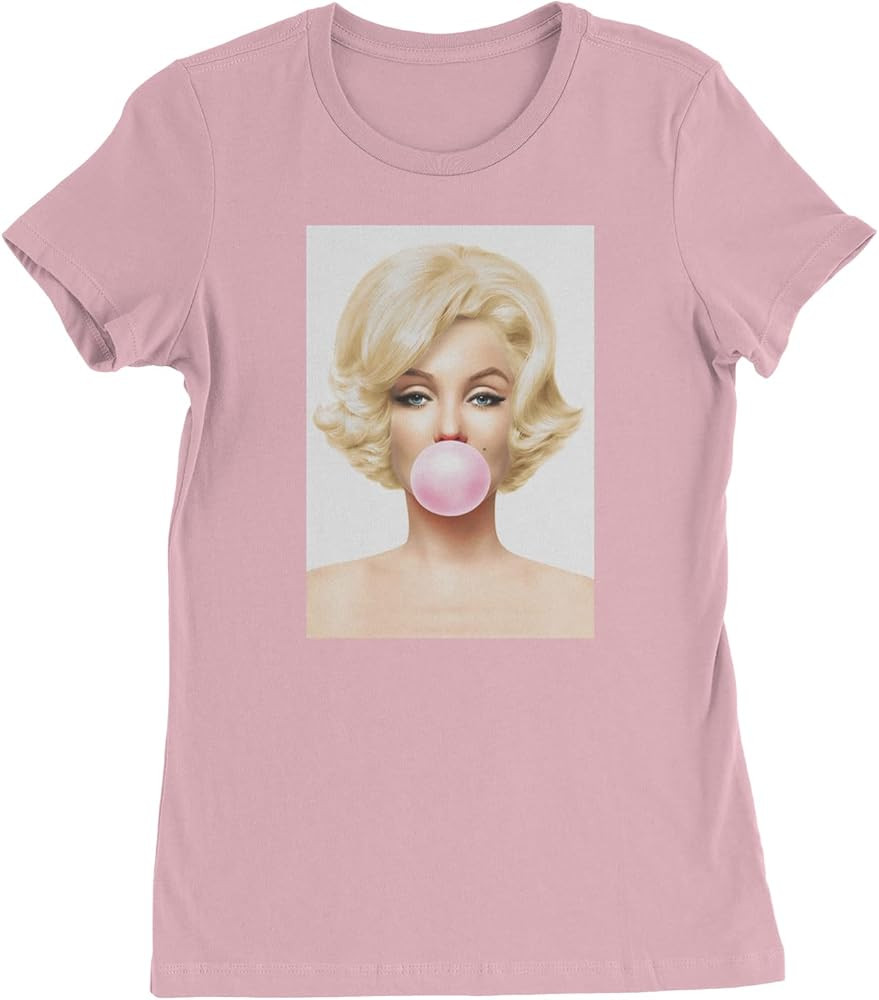 Expression Tees Ms. Monroe Pink Bubble Gum American Icon Womens T-Shirt, Soft Cotton, Graphic Tee | Amazon (US)