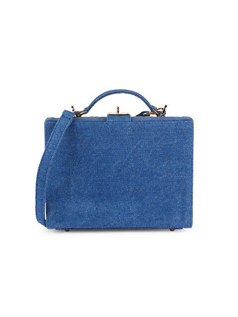 The Briefcase Woven Straw & Denim Bag | Saks Fifth Avenue OFF 5TH (Pmt risk)