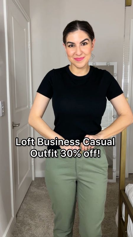 Loft Business Casual Outfit 💙💚 Loft has 30% - 50% off everything. Linked this Flutter Sleeve Top for work. Wearing XS. Casual Work Pants wearing size 2 and plenty of other colors. 

Teacher Outfit | Work Wear


#LTKfindsunder50 #LTKVideo #LTKworkwear
