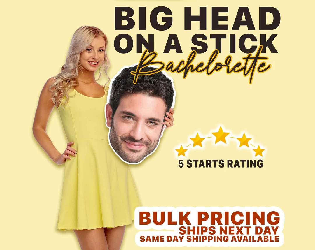 Big Personalized Face Cutouts on Sticks Perfect for Bachelorette Celebrations. Customizable Cardb... | Etsy (US)