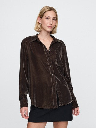 Velvet Relaxed Shirt | Gap (CA)