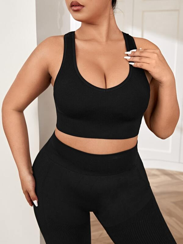 Yoga Basic Plus Seamless Sports Bra | SHEIN