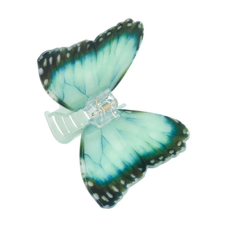 No Boundaries Butterfly Hair Claw Clip, Aqua, Women's | Walmart (US)