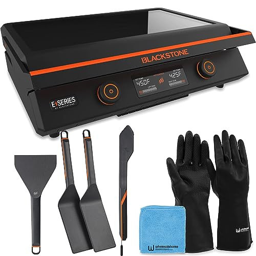 22 Inch Blackstone Electric Griddle Nonstick with Lid, 8001 E-Series Tabletop Large Griddle with Blackstone Griddle Accessories and Reusable Gloves and Cloth (8001-8202-GL-CL) | Amazon (US)