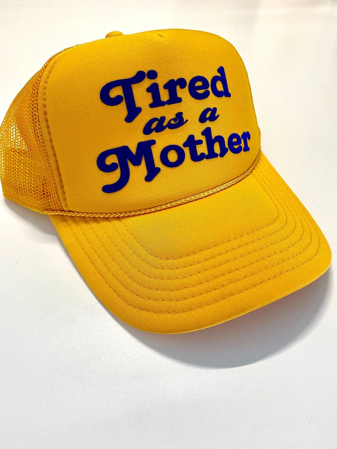 Tired As A Mother Yellow Trucker Hat | Etsy (US)