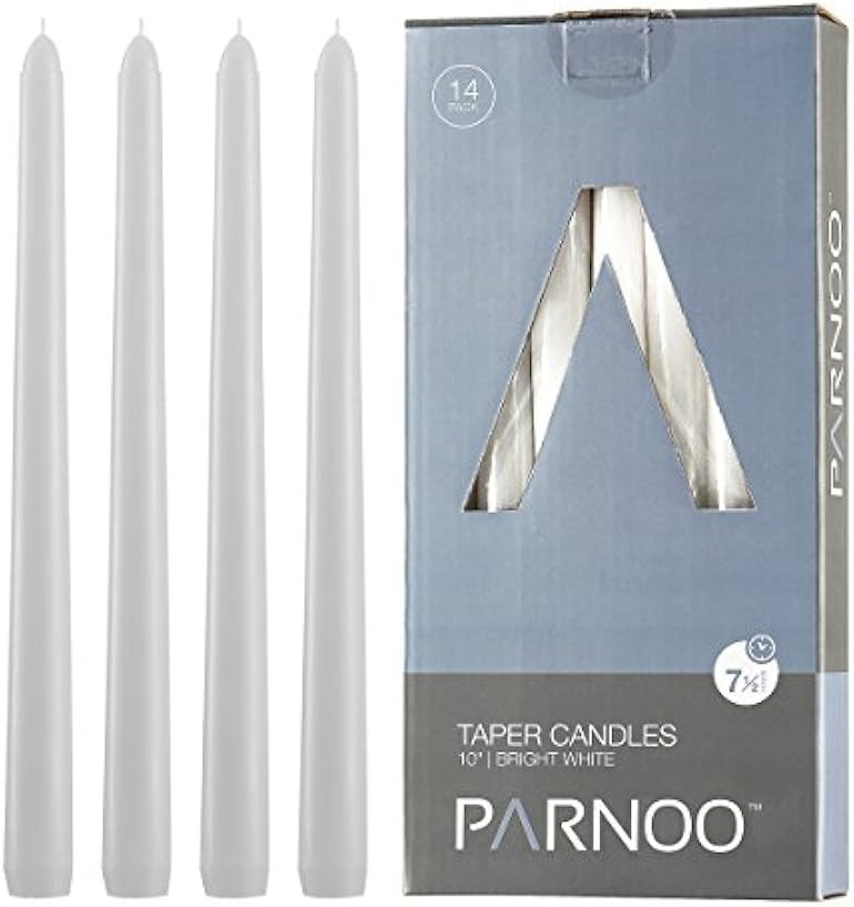 Amazon.com: Light In The Dark Ivory Taper Candles - Set of 14 Dripless Candles - 10 inch Tall, 3/... | Amazon (US)