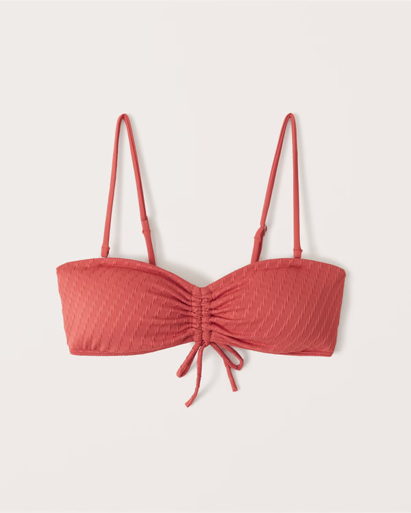 Cinched Front Bandeau Swim Top | Abercrombie & Fitch (US)