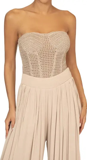 Want It All Open Stitch Strapless Bustier Top | Nordstrom