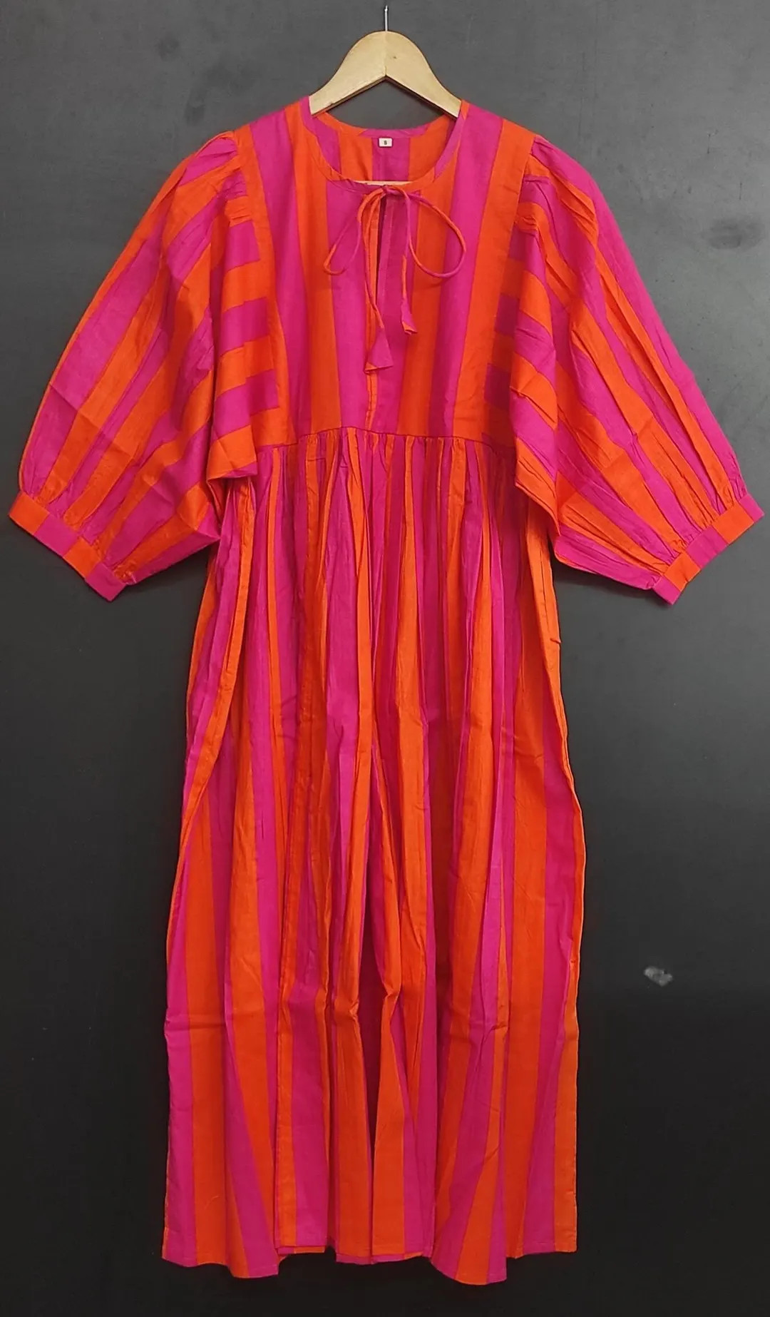 Striped Print Midi Dress, Mini Dress, , Deep Neck With String Closer,floral Long and Short Block ... | Etsy (US)