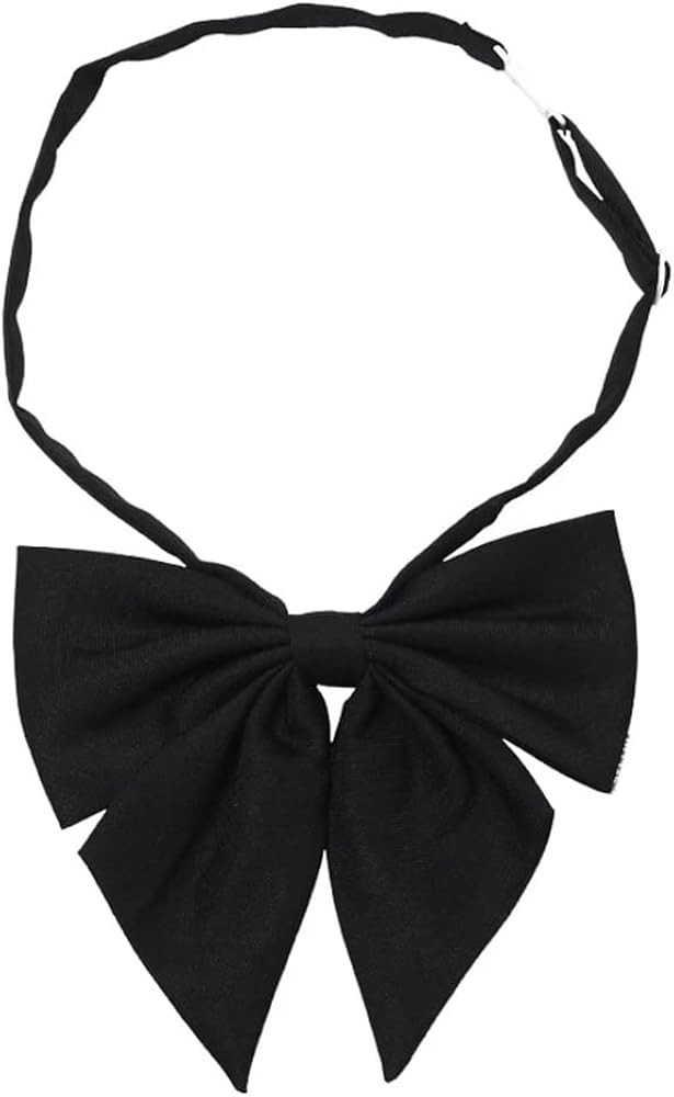 AKOAK Adjustable Pre-tied Bow Tie Solid Color Bowties for Women ties,Black | Amazon (US)