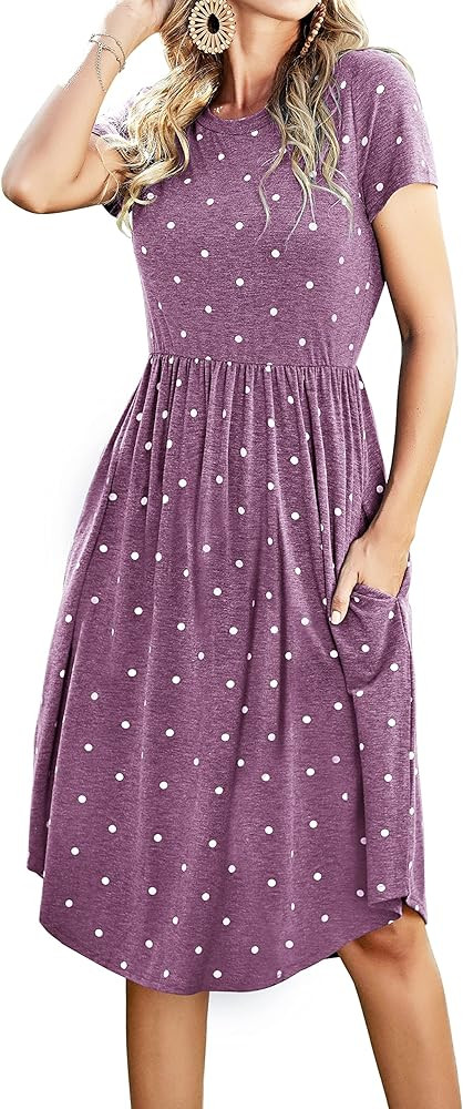 Easy dress up or down, comfy and cute, essential work casual knee-length dress for spring and sum... | Amazon (US)