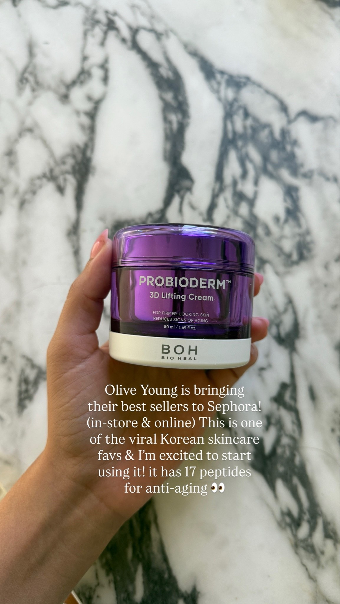 The viral K beauty lifting cream is now available at Sephora! Just started using it! @biohealboh_official #biohealboh #3dliftingcream #Oliveyoungkbeautyedit #Oliveyoungxsephora #lifting #ad