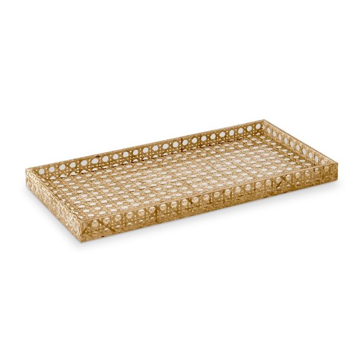 Rattan and Acrylic Vanity Tray | Williams-Sonoma