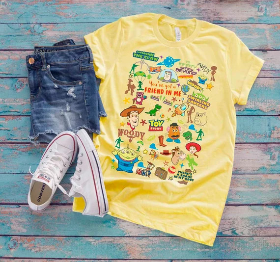 Toy Story collage print T-Shirt Disney Parks Toy Story Land Woody Buzz Fan Shirts Unisex | Men's ... | Etsy (US)