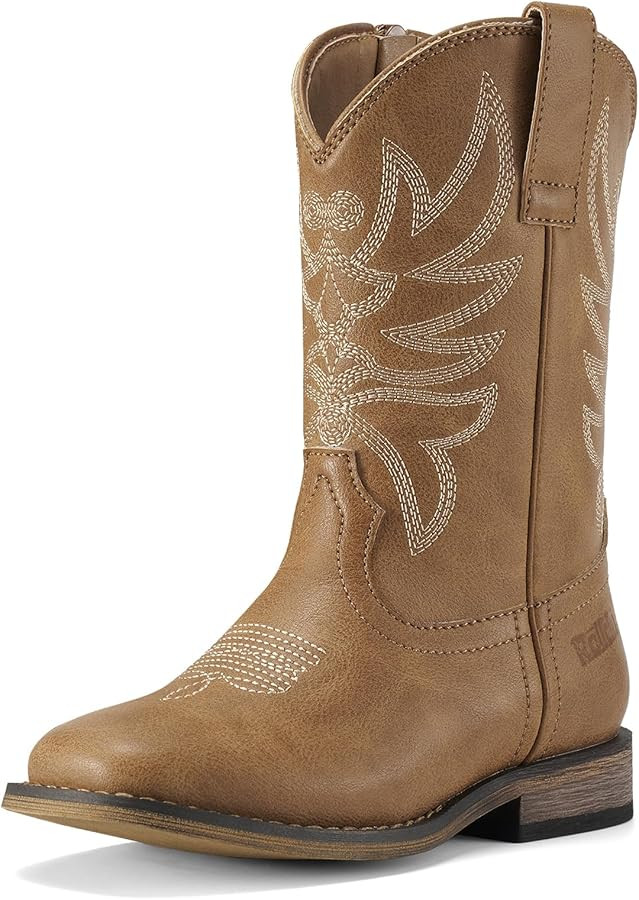 Rollda Kids Cowboy Boots for Boys Girls Western Square Toe Cowgirl Boots with Walking Heel (Toddl... | Amazon (US)