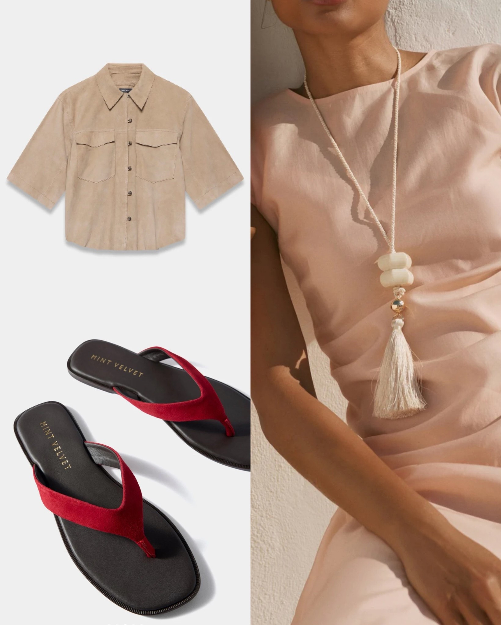 My mint velvet order 

Short sleeve suede shirt
Red flip flops
White tassel pendant

#LTKuk #LTKsummer #LTKshoes